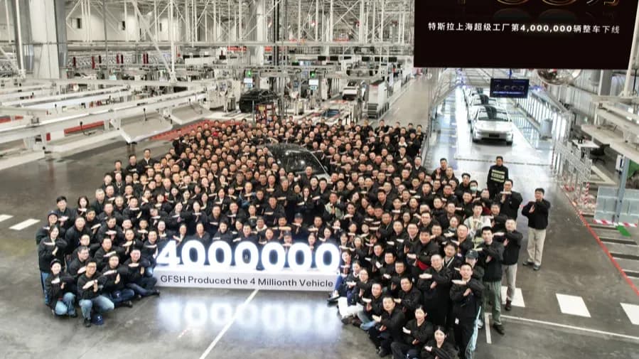 4 millionth Tesla vehicle rolls of line at Shanghai Gigafactory in 6 years