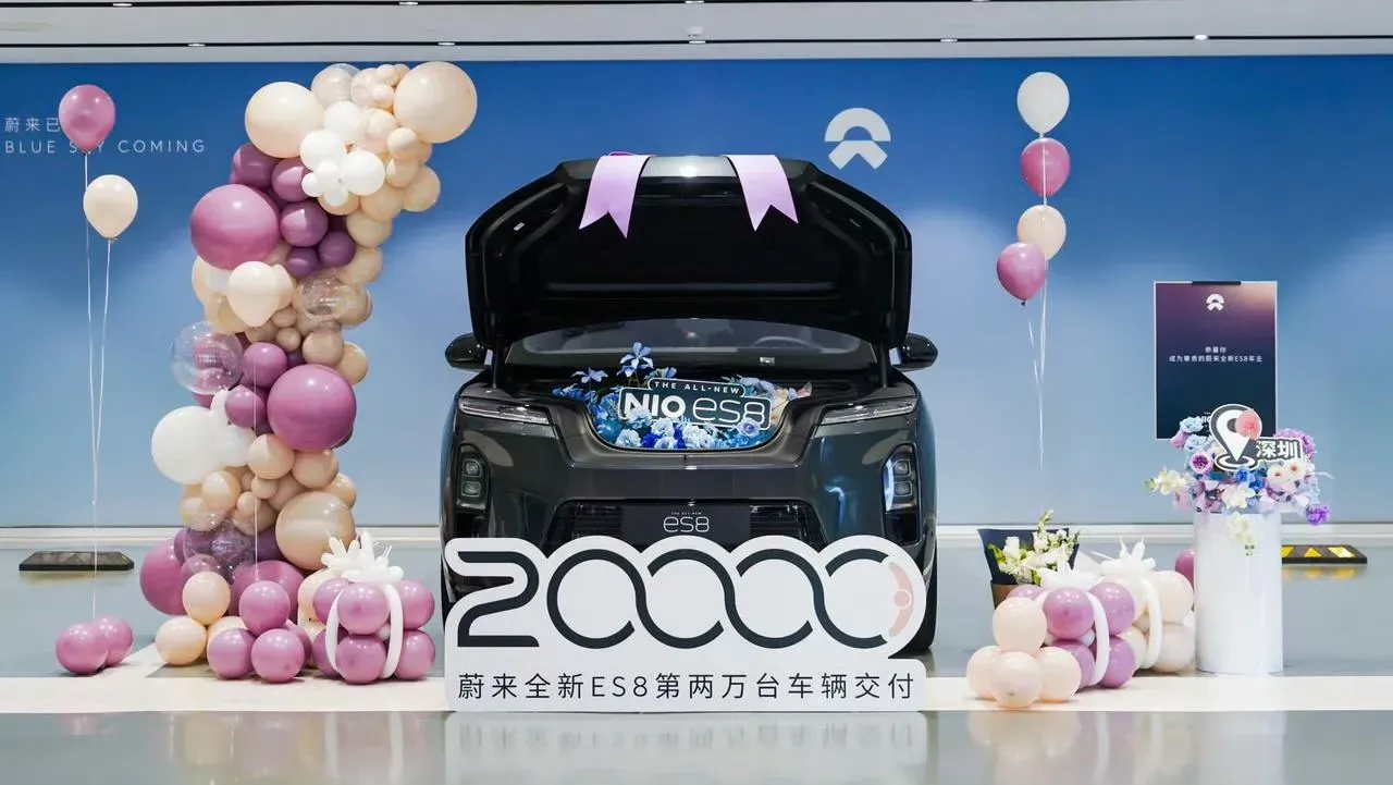 NIO delivered 20,000th ES8 in 70 days; last 10,000 units took 29 days